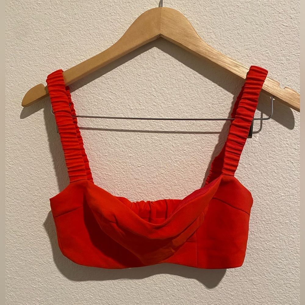 ASOS Red Ruched Crop Top